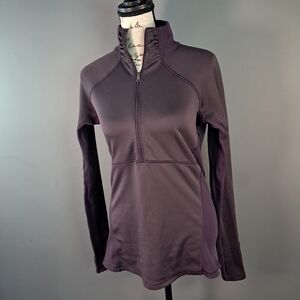 Calia by Carrie Underwood Pullover Purple 1/2 Zip Ruched Mock Neck Size Medium